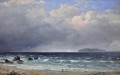 ブリストル海峡の抽象的な海の風景を見渡す急勾配のホルム